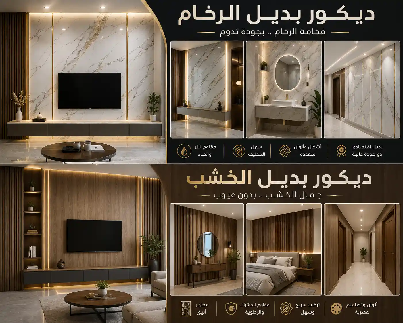بديل الرخام والخشب